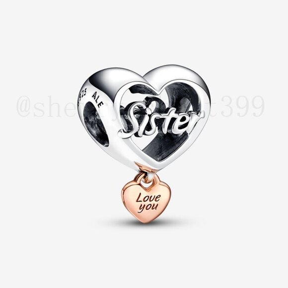 Pandora Love You Sister Heart Charm - Picture 1 of 3